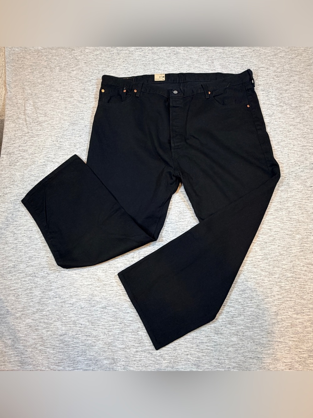 Levi’s 501 Men's Black Classic Straight Leg Jeans Size 48x30 Irregular Brand New